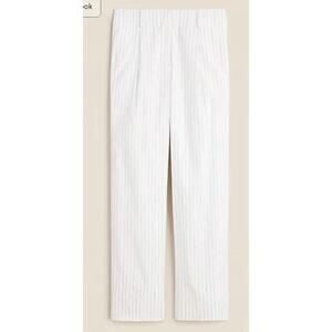 NWT J Crew Pleated tapered pant in pinstripe linen-viscose blend Size 22